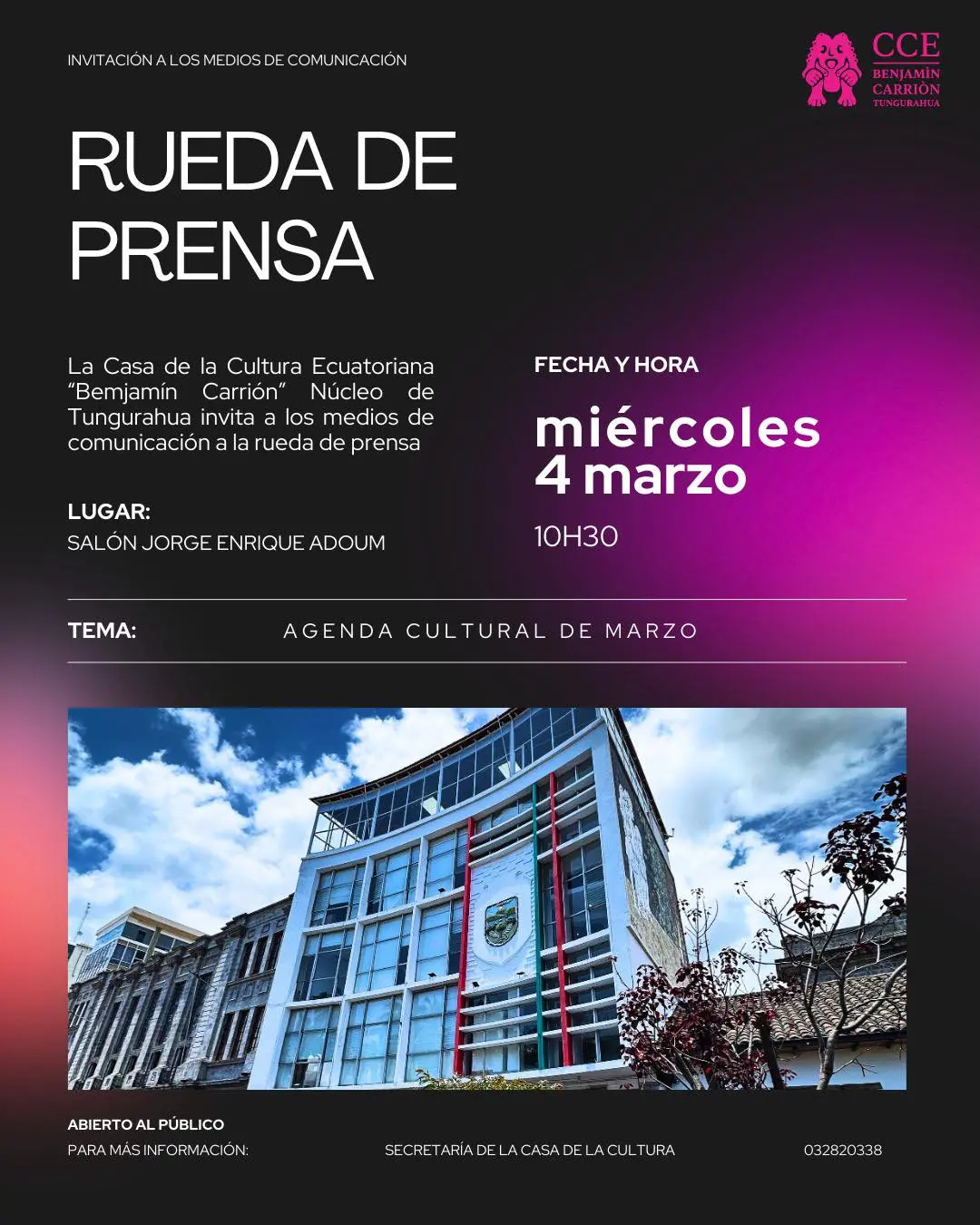 Rueda de Prensa | Agenda Cultural de marzo